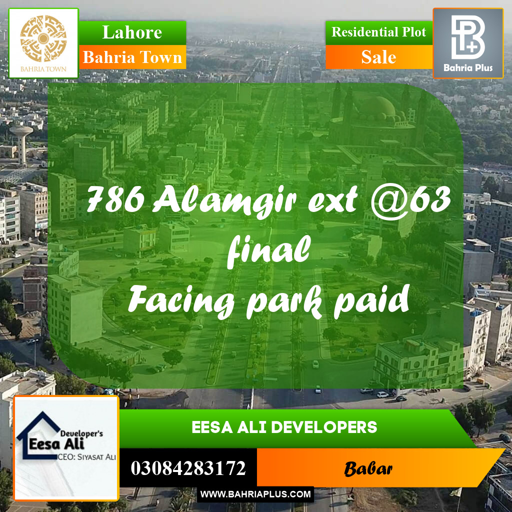Residential Plot for Sale in Bahria Town, Lahore - (BP-236344)