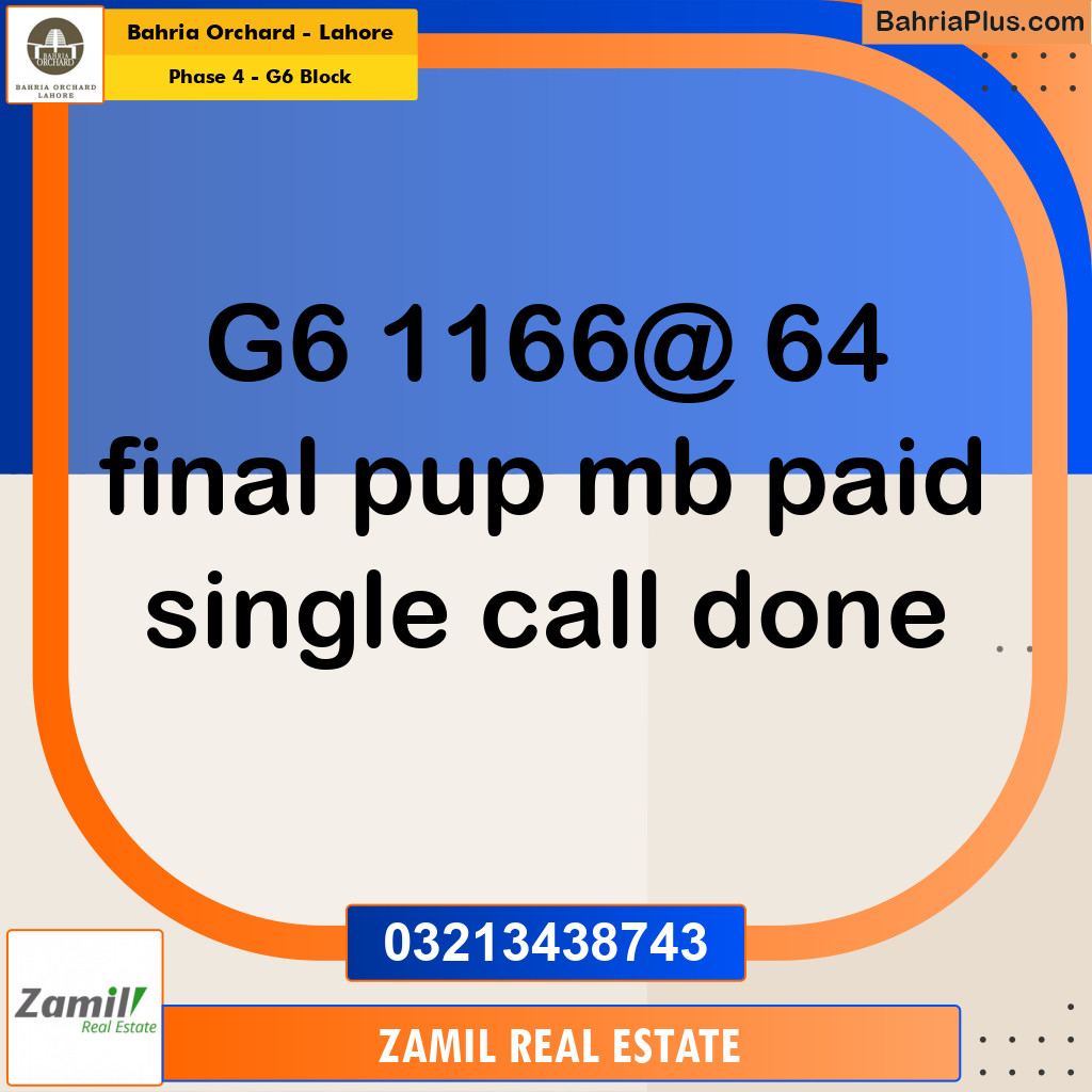 10 Marla Residential Plot for Sale in Phase 4 - G6 Block -  Bahria Orchard, Lahore - (BP-236444)