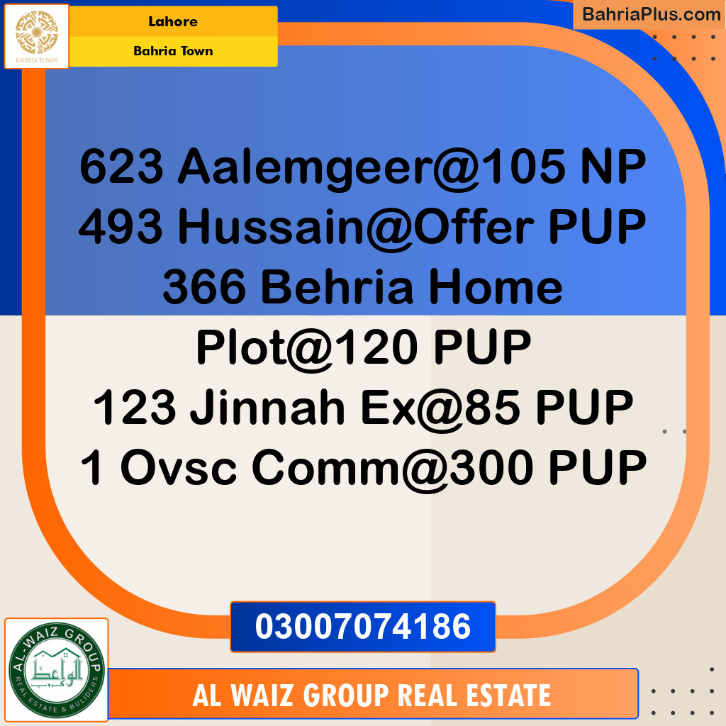 Residential Plot for Sale in Bahria Town, Lahore - (BP-236569)