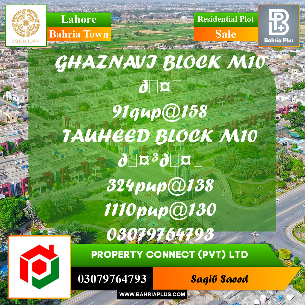 Residential Plot for Sale in Bahria Town, Lahore - (BP-236630)