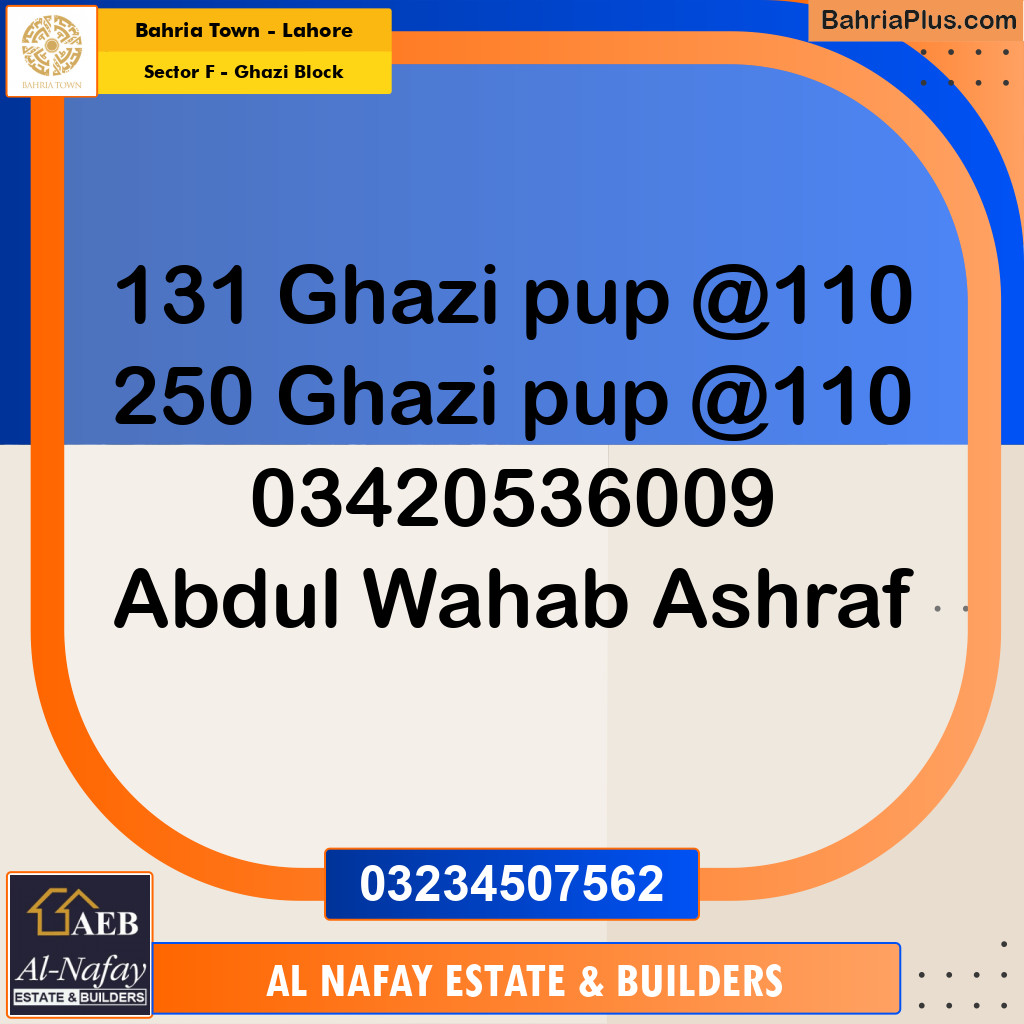 Residential Plot for Sale in Sector F - Ghazi Block -  Bahria Town, Lahore - (BP-236721)