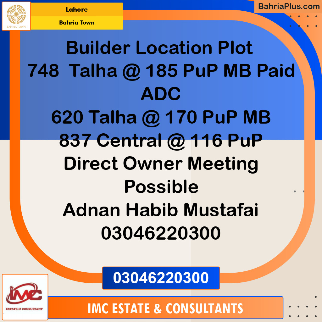 Residential Plot for Sale in Bahria Town, Lahore - (BP-236759)