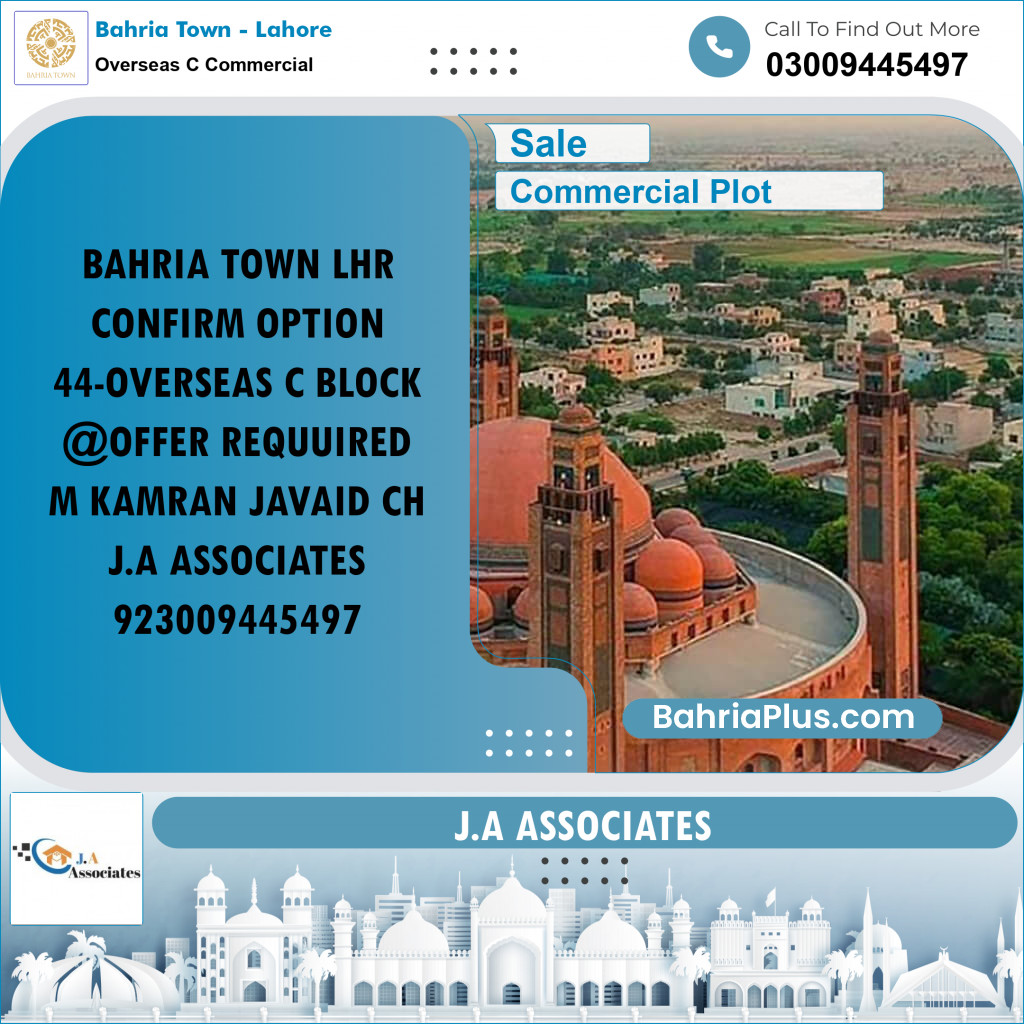 5 Marla Commercial Plot for Sale in Overseas C Commercial -  Bahria Town, Lahore - (BP-236770)