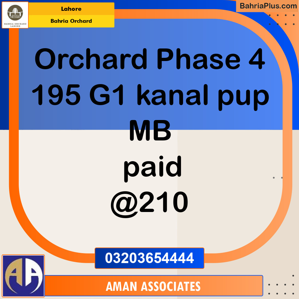 Residential Plot for Sale in Bahria Orchard, Lahore - (BP-236835)