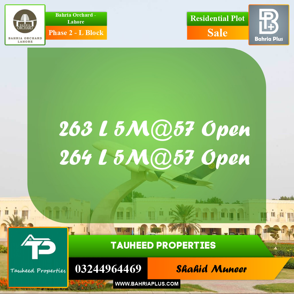 5 Marla Residential Plot for Sale in Phase 2 - L Block -  Bahria Orchard, Lahore - (BP-236841)