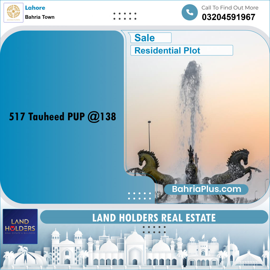 Residential Plot for Sale in Bahria Town, Lahore - (BP-236845)