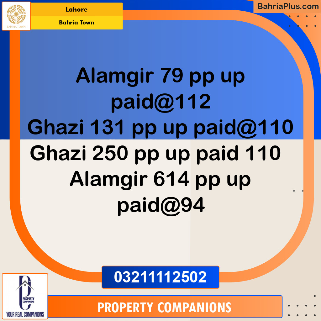 Residential Plot for Sale in Bahria Town, Lahore - (BP-236856)