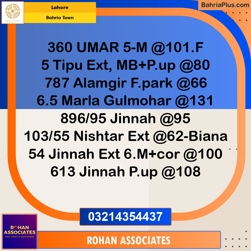 Residential Plot for Sale in Bahria Town, Lahore - (BP-236865)