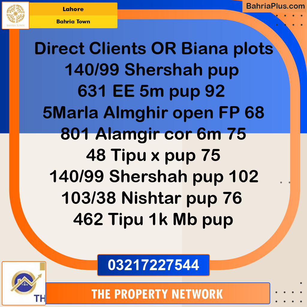 5 Marla Residential Plot for Sale in Bahria Town, Lahore - (BP-236867)