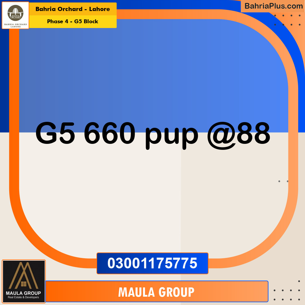 10 Marla Residential Plot for Sale in Phase 4 - G5 Block -  Bahria Orchard, Lahore - (BP-236901)