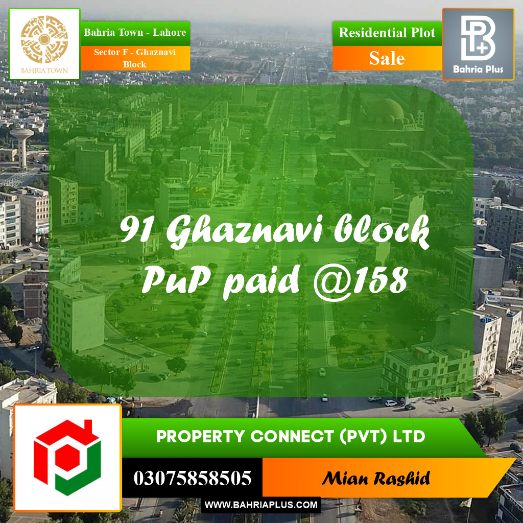 10 Marla Residential Plot for Sale in Sector F - Ghaznavi Block -  Bahria Town, Lahore - (BP-236923)