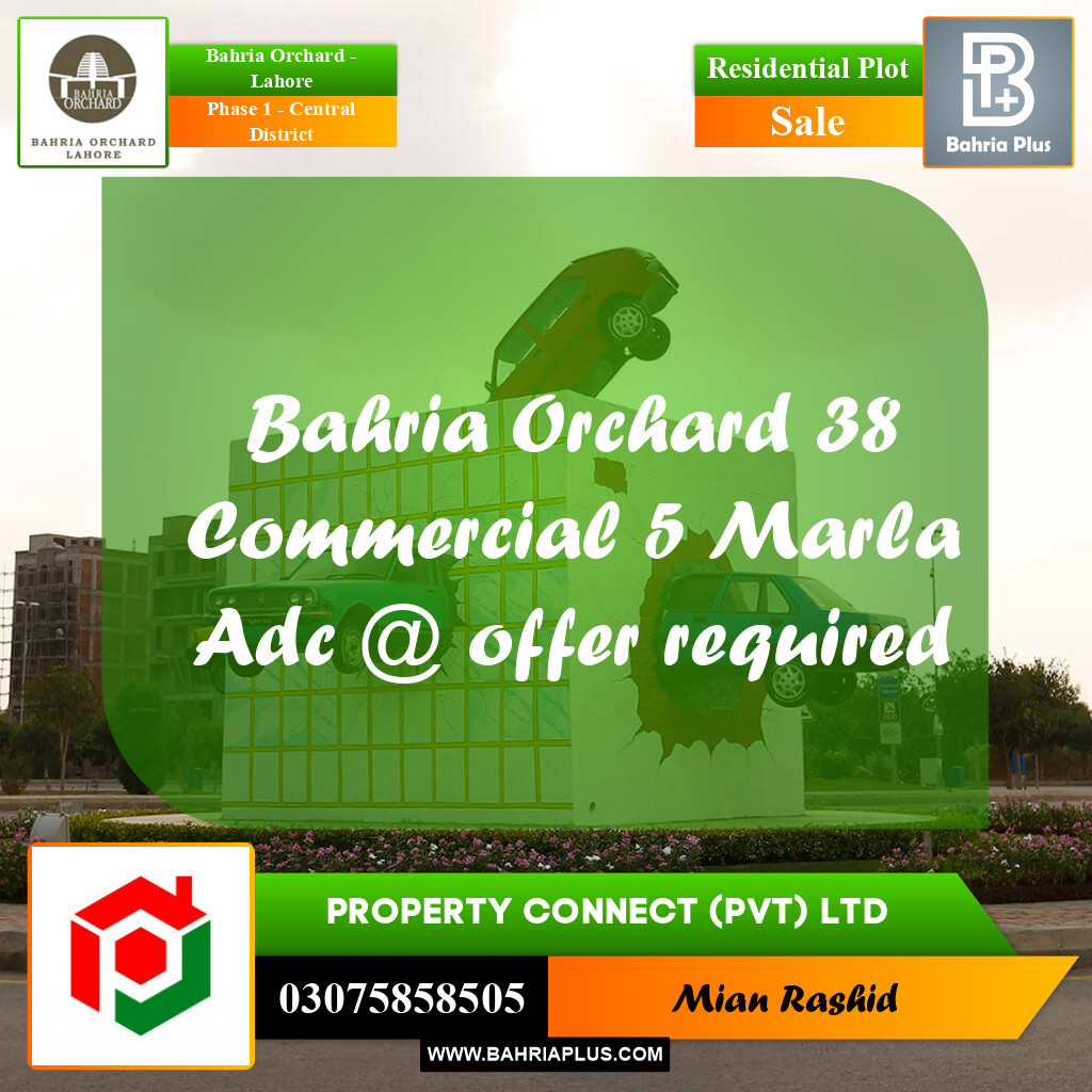10 Marla Residential Plot for Sale in Phase 1 - Central District -  Bahria Orchard, Lahore - (BP-236974)