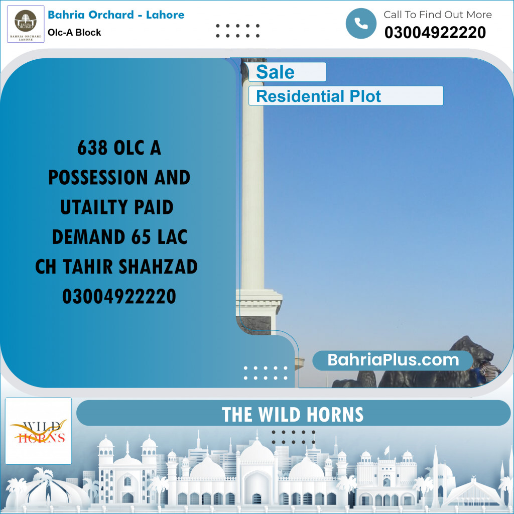 5 Marla Residential Plot for Sale in OLC-A Block -  Bahria Orchard, Lahore - (BP-236976)