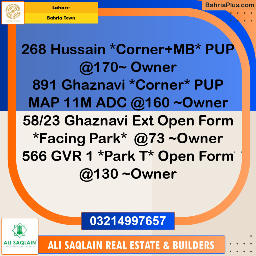 Residential Plot for Sale in Bahria Town, Lahore - (BP-236994)