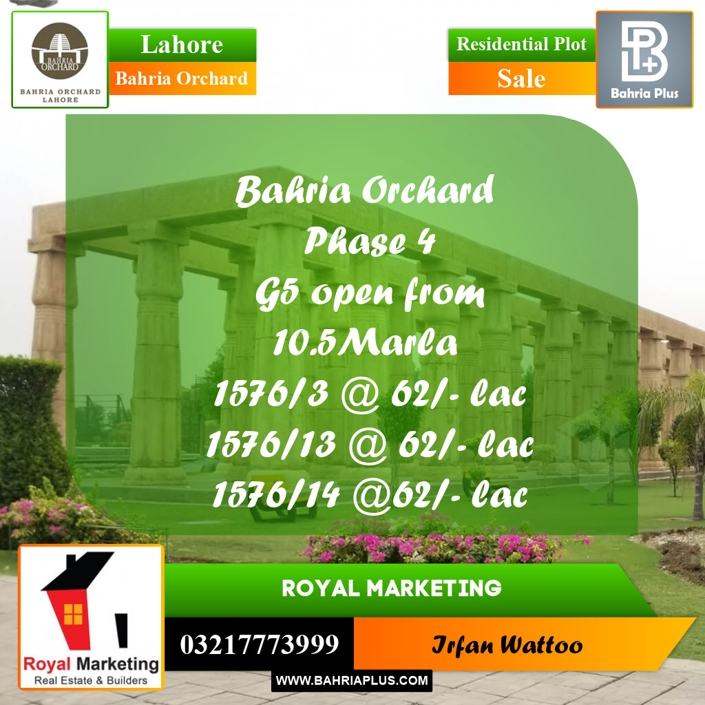 Residential Plot for Sale in Bahria Orchard, Lahore - (BP-237039)