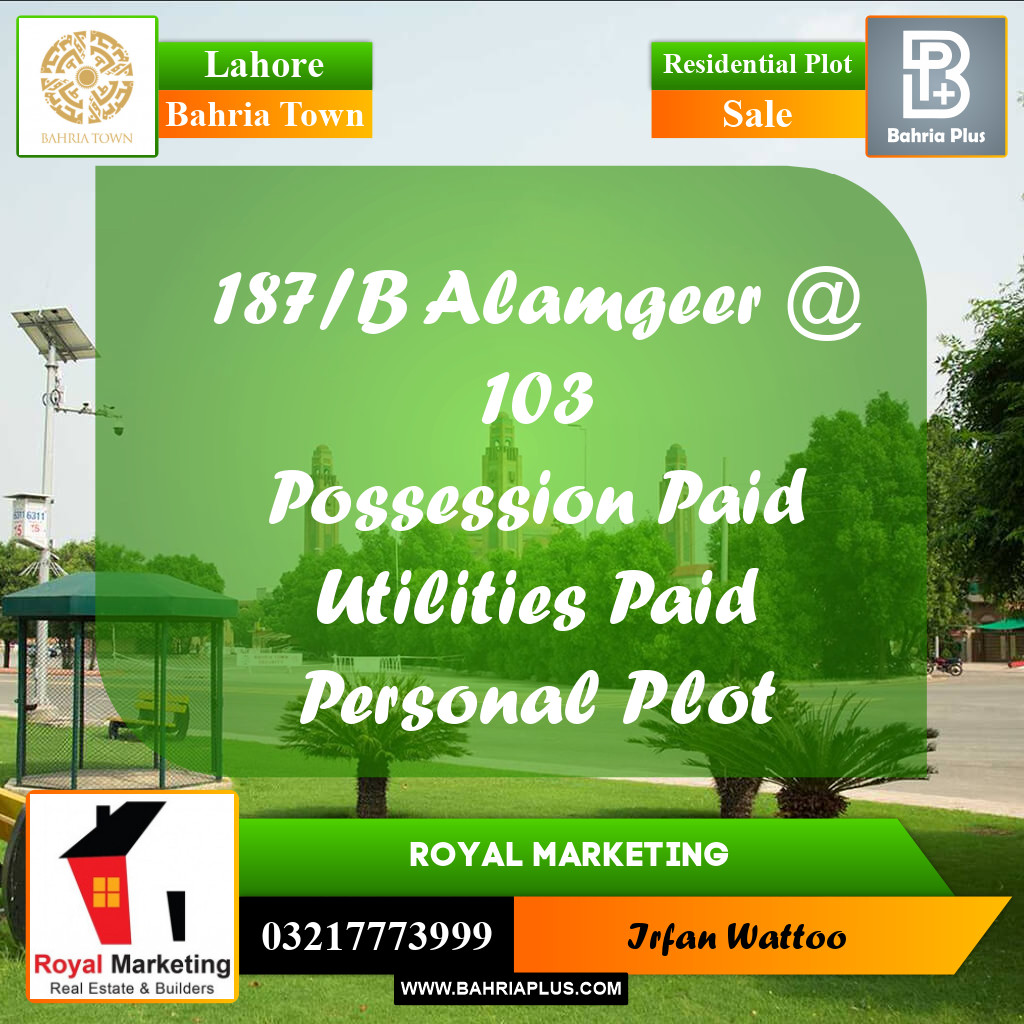 Residential Plot for Sale in Bahria Town, Lahore - (BP-237057)