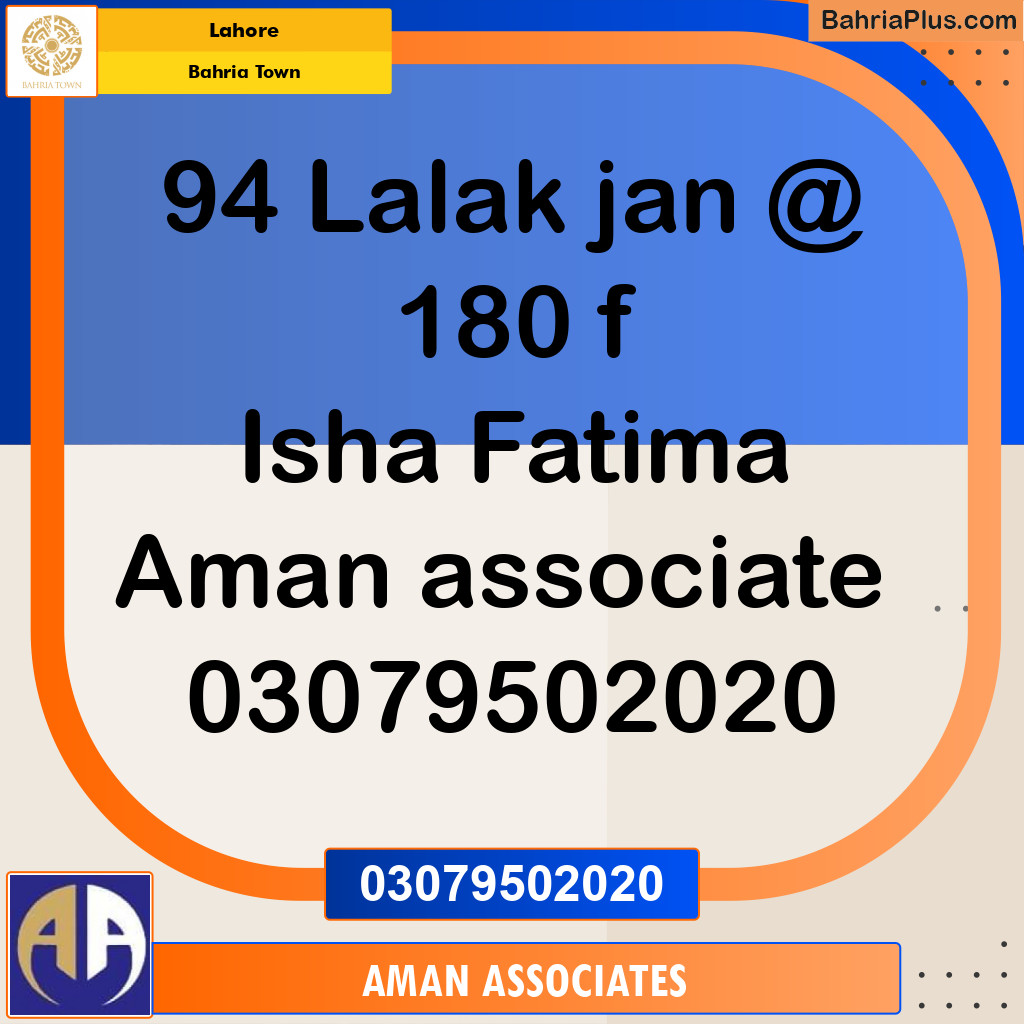 Residential Plot for Sale in Bahria Town, Lahore - (BP-237094)