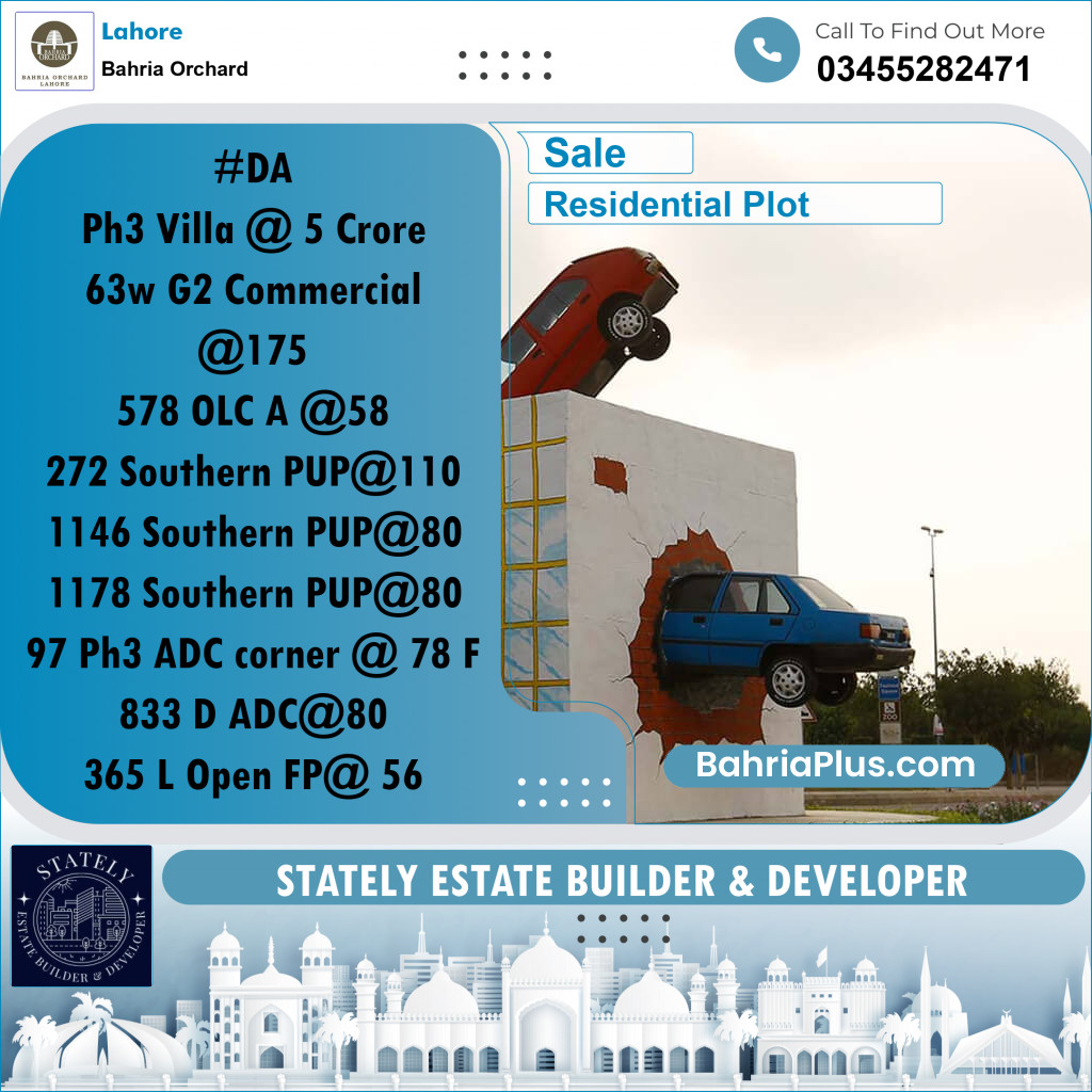 Residential Plot for Sale in Bahria Orchard, Lahore - (BP-237152)