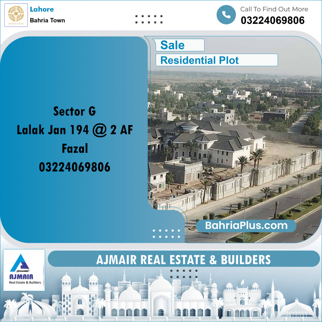 Residential Plot for Sale in Bahria Town, Lahore - (BP-237184)