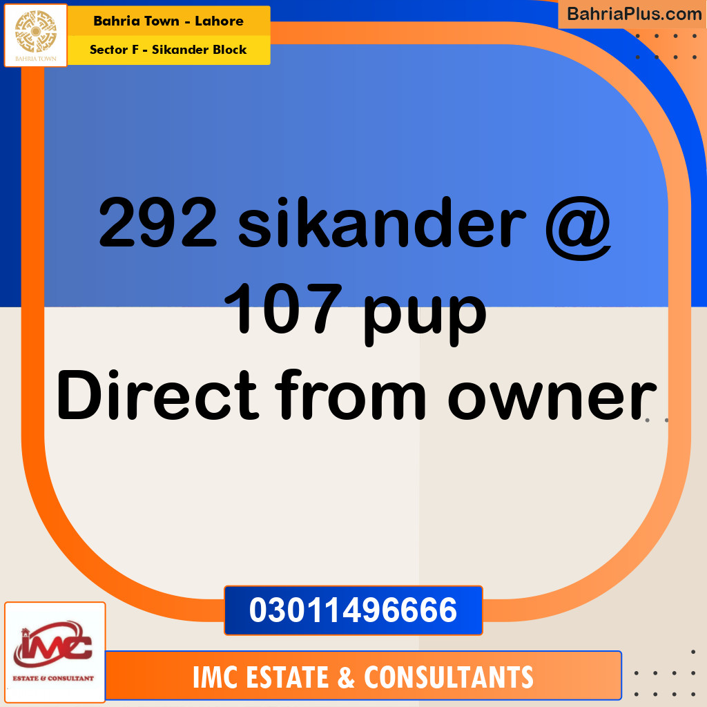 Residential Plot for Sale in Sector F - Sikander Block -  Bahria Town, Lahore - (BP-237192)