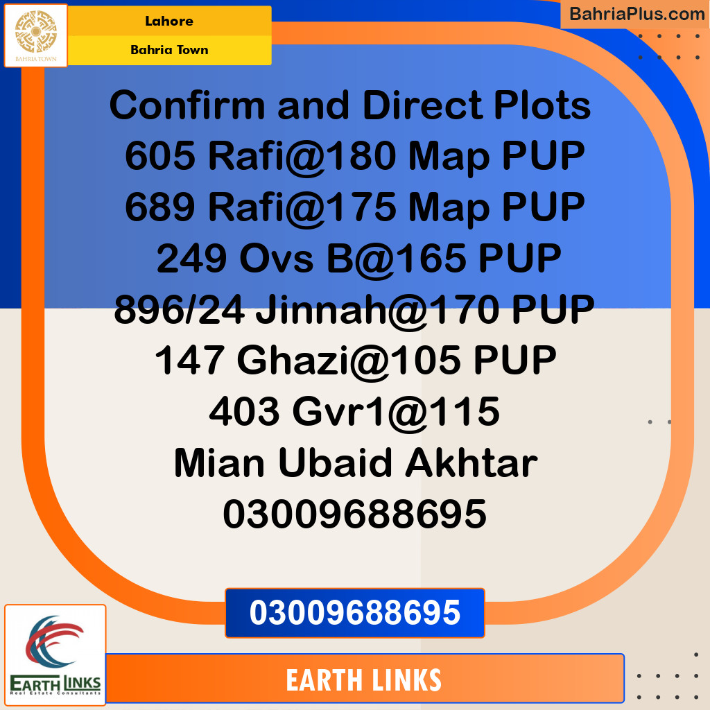 Residential Plot for Sale in Bahria Town, Lahore - (BP-237203)