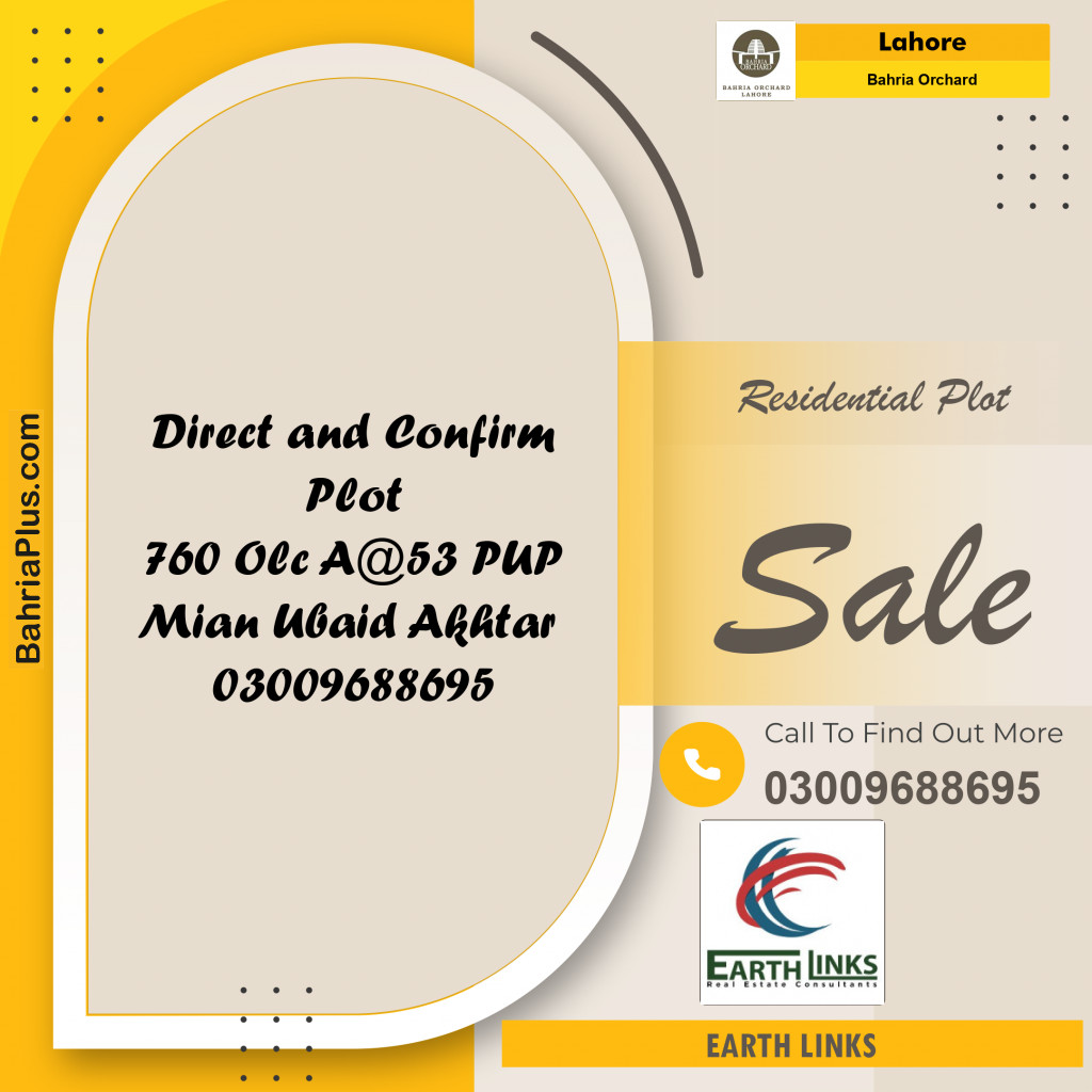 Residential Plot for Sale in Bahria Orchard, Lahore - (BP-237204)