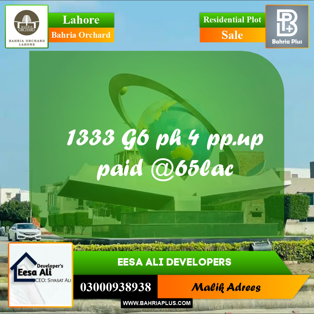 Residential Plot for Sale in Bahria Orchard, Lahore - (BP-237233)
