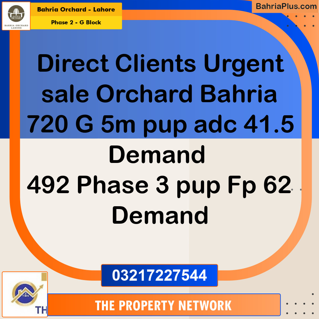 5 Marla Residential Plot for Sale in Phase 2 - G Block -  Bahria Orchard, Lahore - (BP-237241)