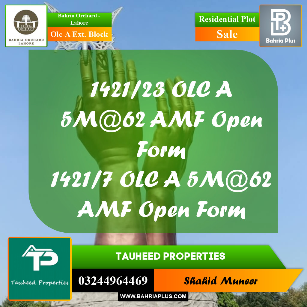 5 Marla Residential Plot for Sale in OLC-A Ext. Block -  Bahria Orchard, Lahore - (BP-237283)