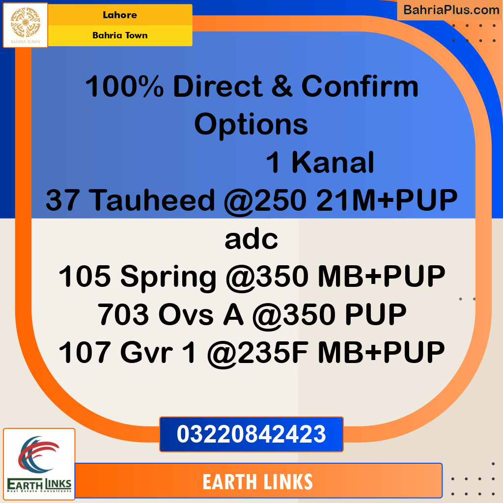 Residential Plot for Sale in Bahria Town, Lahore - (BP-237294)