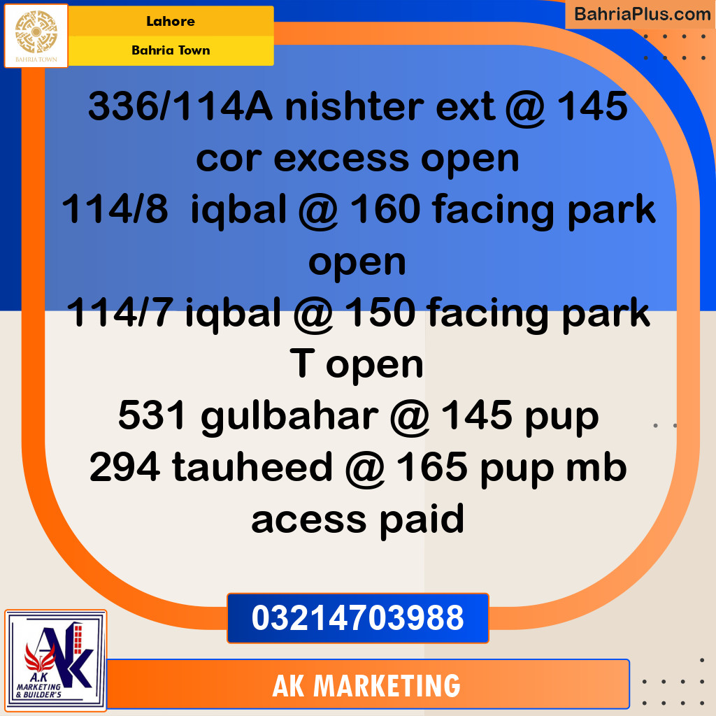 Residential Plot for Sale in Bahria Town, Lahore - (BP-237302)