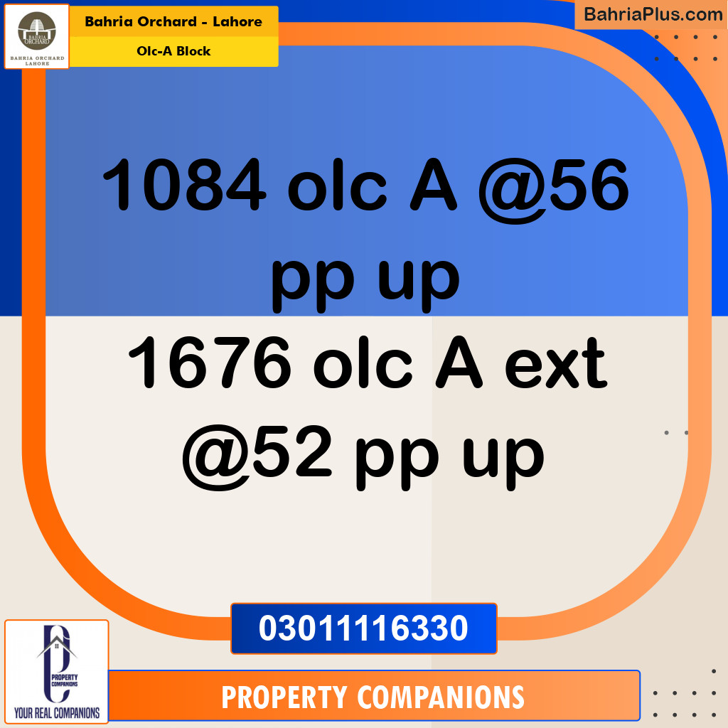 5 Marla Residential Plot for Sale in OLC-A Block -  Bahria Orchard, Lahore - (BP-237305)