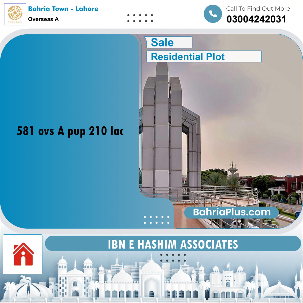 10 Marla Residential Plot for Sale in Overseas A -  Bahria Town, Lahore - (BP-237322)