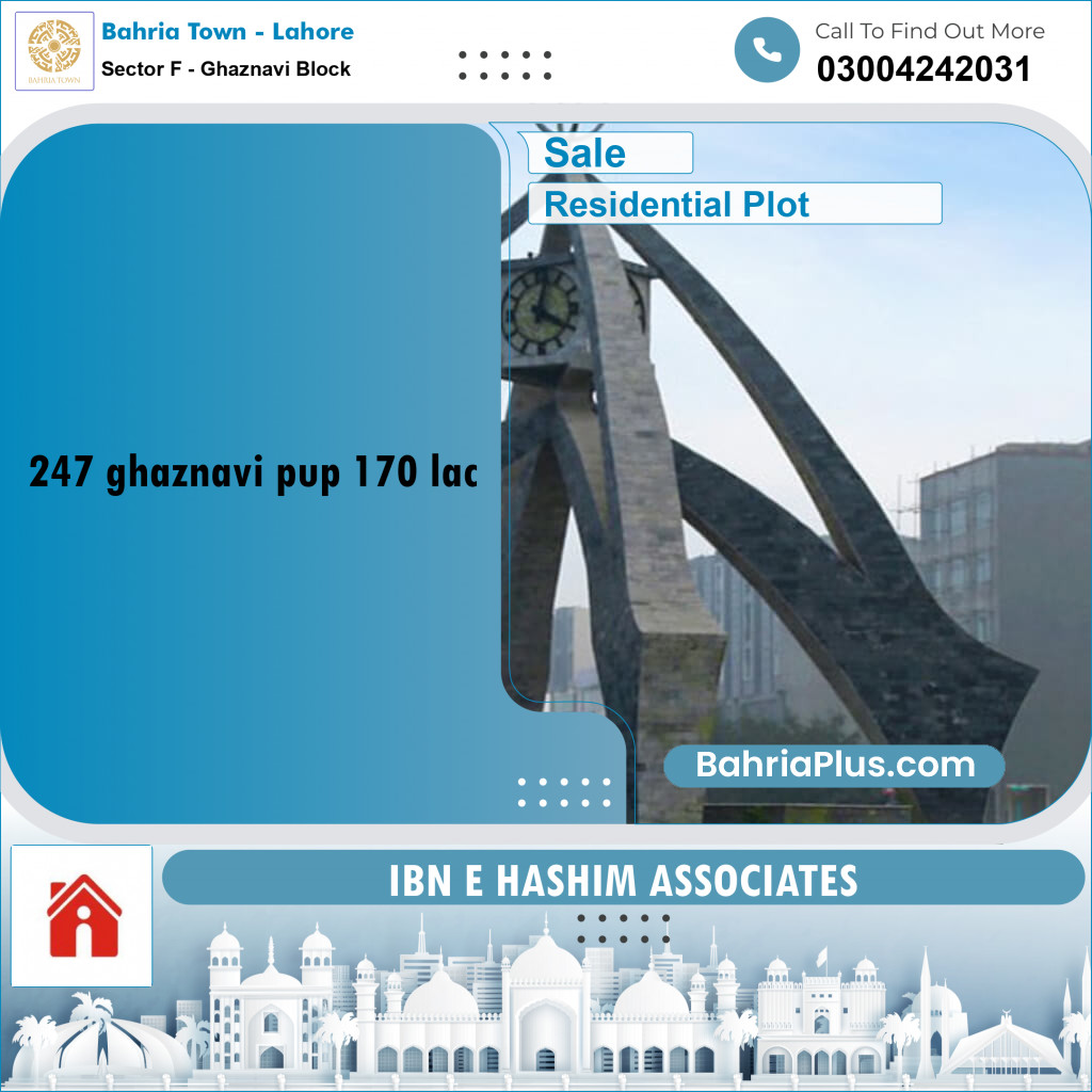 10 Marla Residential Plot for Sale in Sector F - Ghaznavi Block -  Bahria Town, Lahore - (BP-237357)