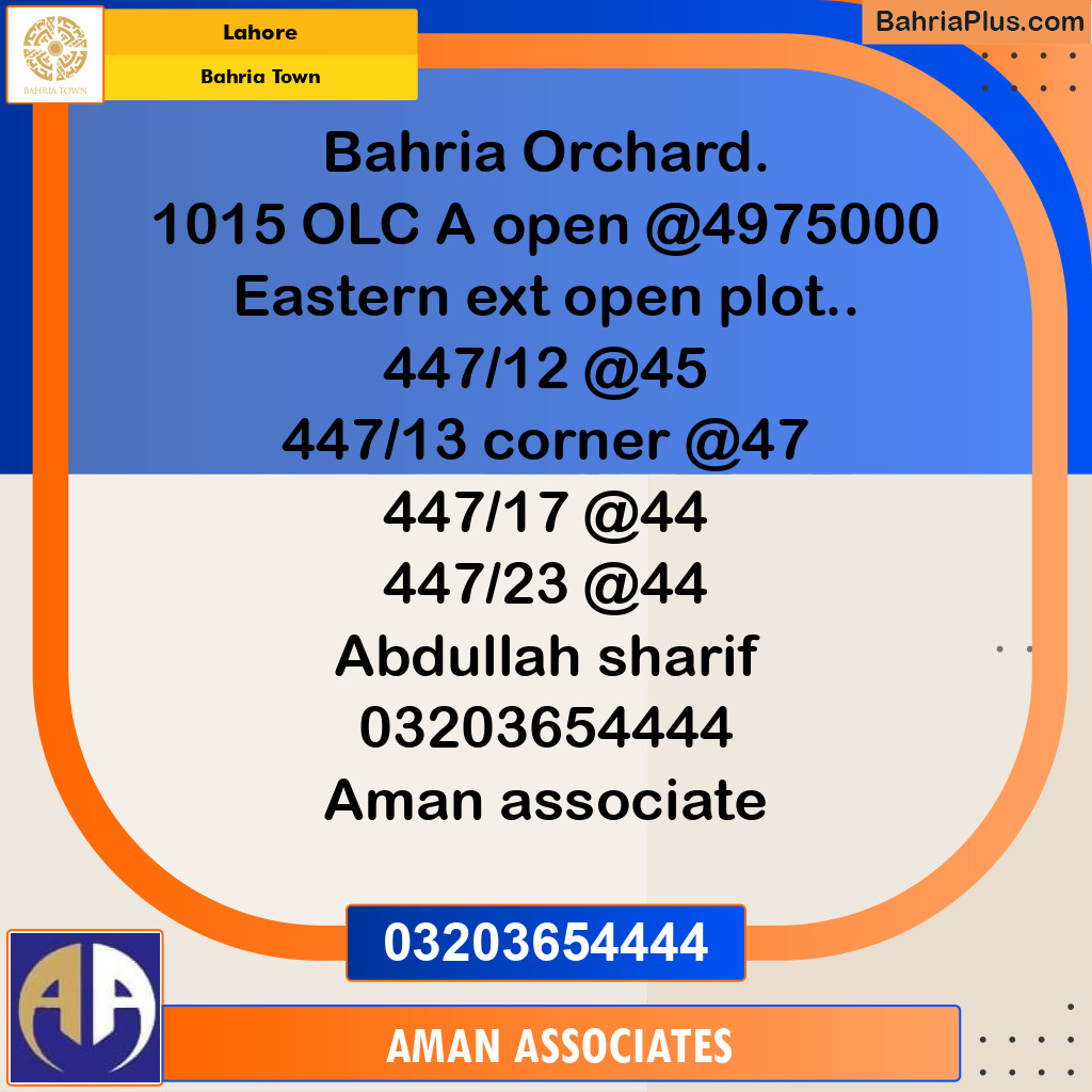Residential Plot for Sale in Bahria Town, Lahore - (BP-237371)