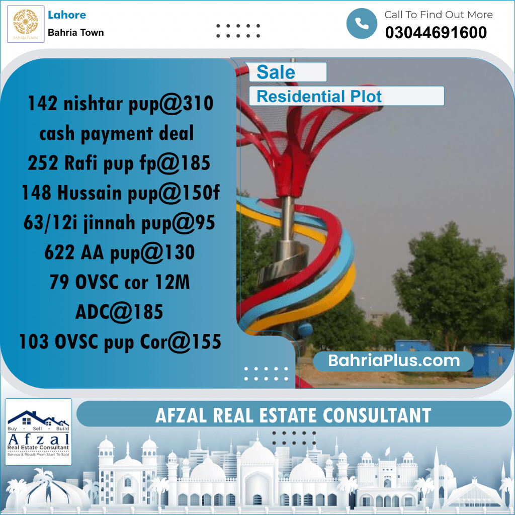 Residential Plot for Sale in Bahria Town, Lahore - (BP-237372)