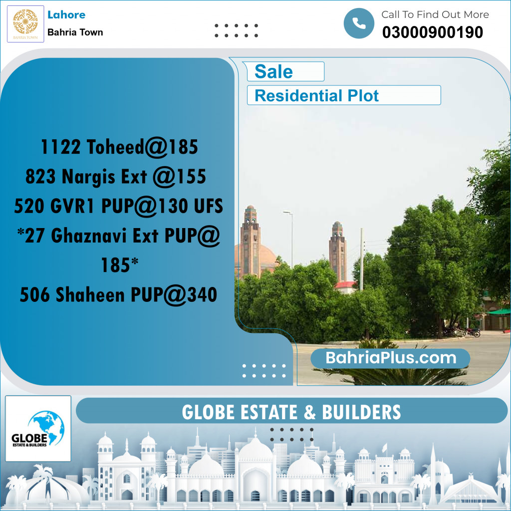 Residential Plot for Sale in Bahria Town, Lahore - (BP-237384)