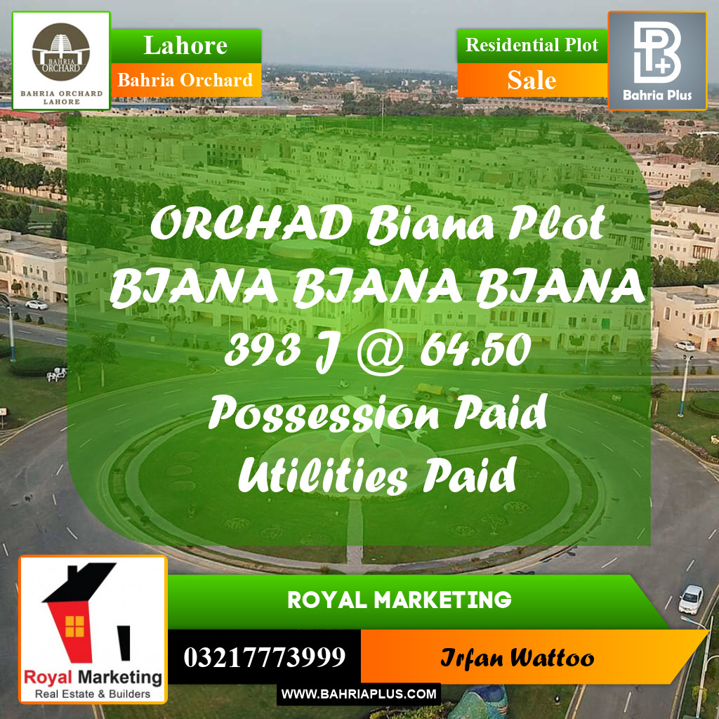 Residential Plot for Sale in Bahria Orchard, Lahore - (BP-237428)