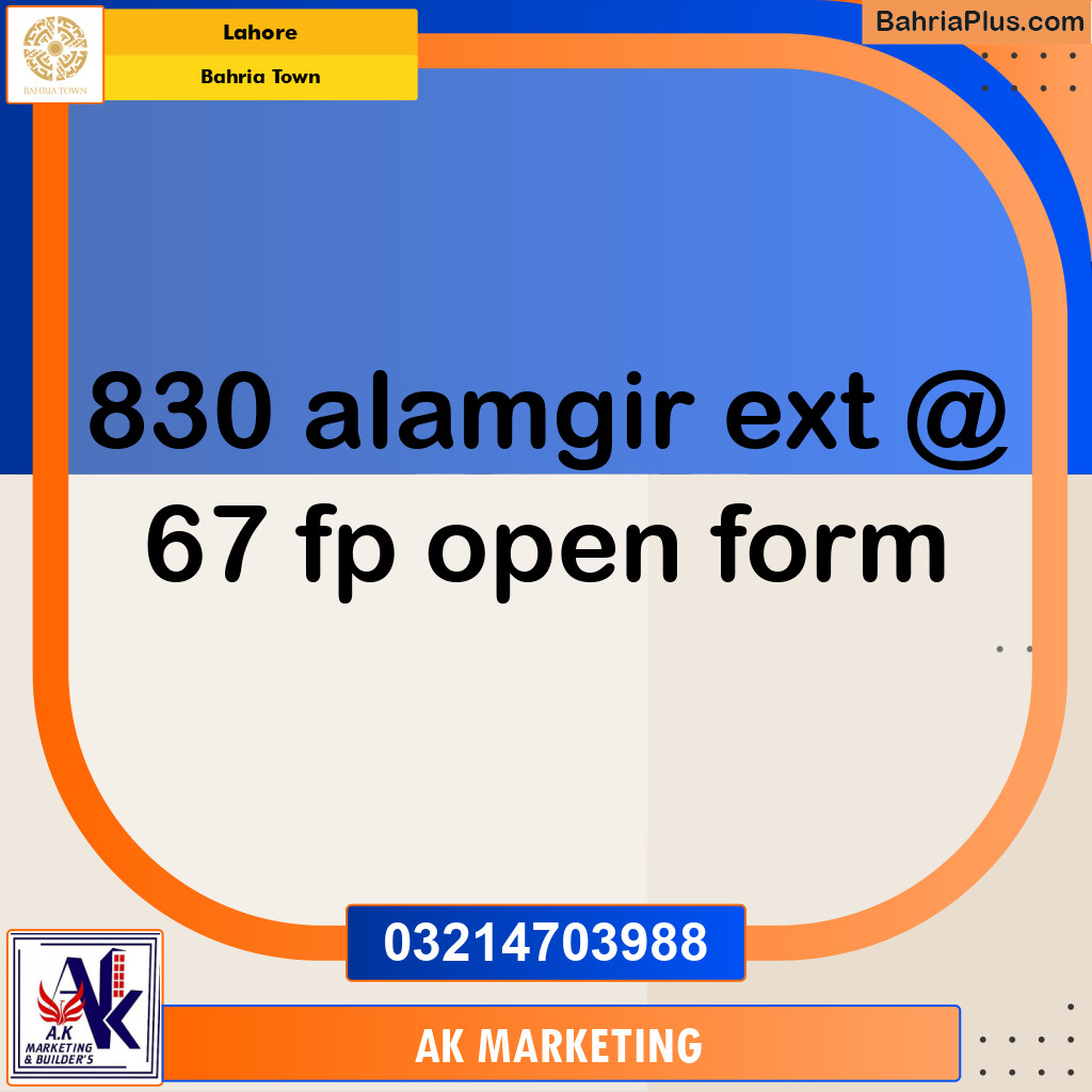 Residential Plot for Sale in Bahria Town, Lahore - (BP-237438)