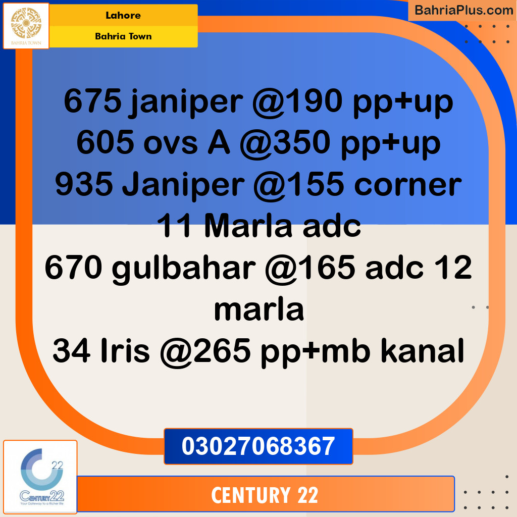 Residential Plot for Sale in Bahria Town, Lahore - (BP-237485)