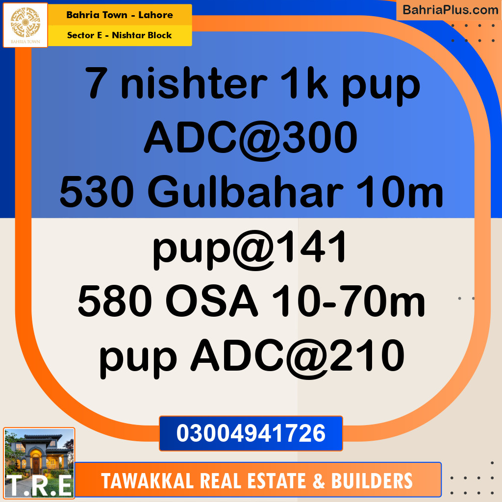 1 Kanal Residential Plot for Sale in Sector E - Nishtar Block -  Bahria Town, Lahore - (BP-237497)