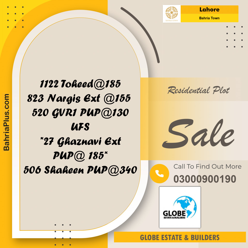 Residential Plot for Sale in Bahria Town, Lahore - (BP-237555)