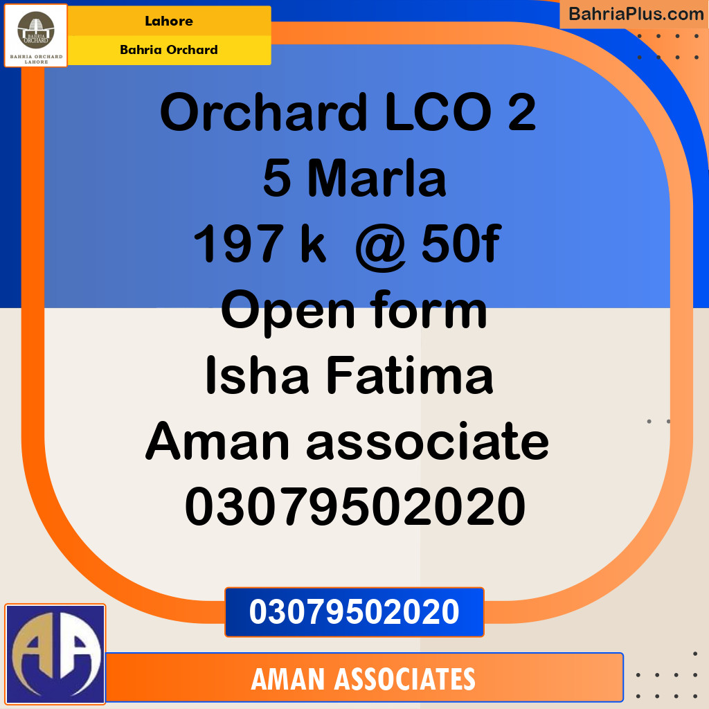 Residential Plot for Sale in Bahria Orchard, Lahore - (BP-237565)