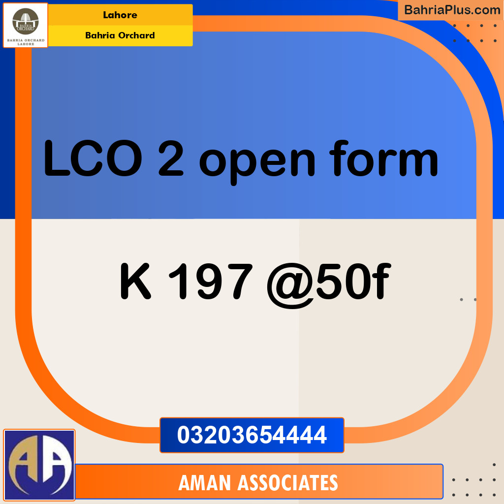 Residential Plot for Sale in Bahria Orchard, Lahore - (BP-237586)