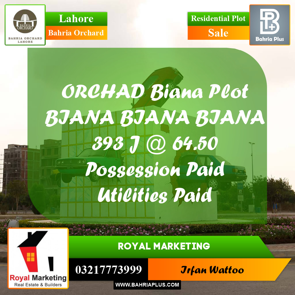 Residential Plot for Sale in Bahria Orchard, Lahore - (BP-237597)