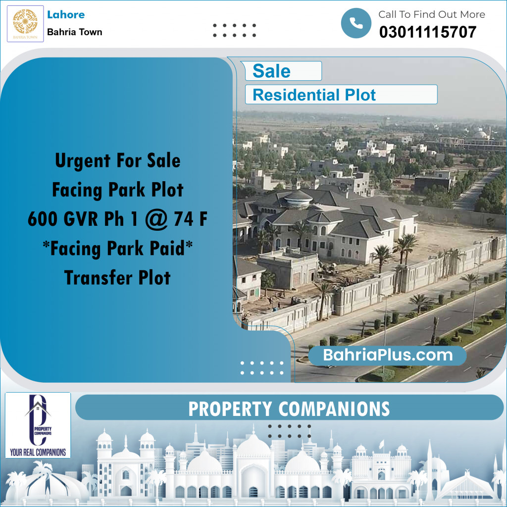 Residential Plot for Sale in Bahria Town, Lahore - (BP-237682)