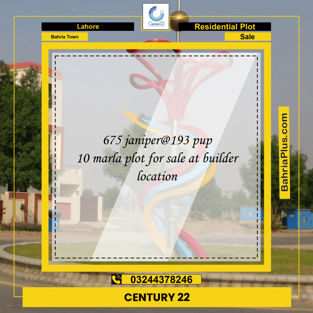Residential Plot for Sale in Bahria Town, Lahore - (BP-237703)