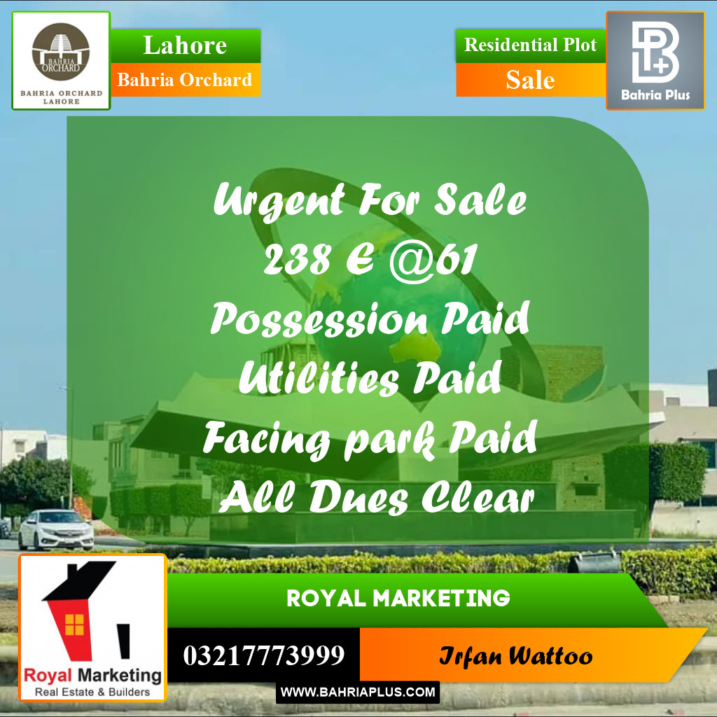 Residential Plot for Sale in Bahria Orchard, Lahore - (BP-237730)