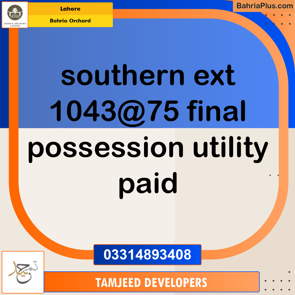 Residential Plot for Sale in Bahria Orchard, Lahore - (BP-237761)