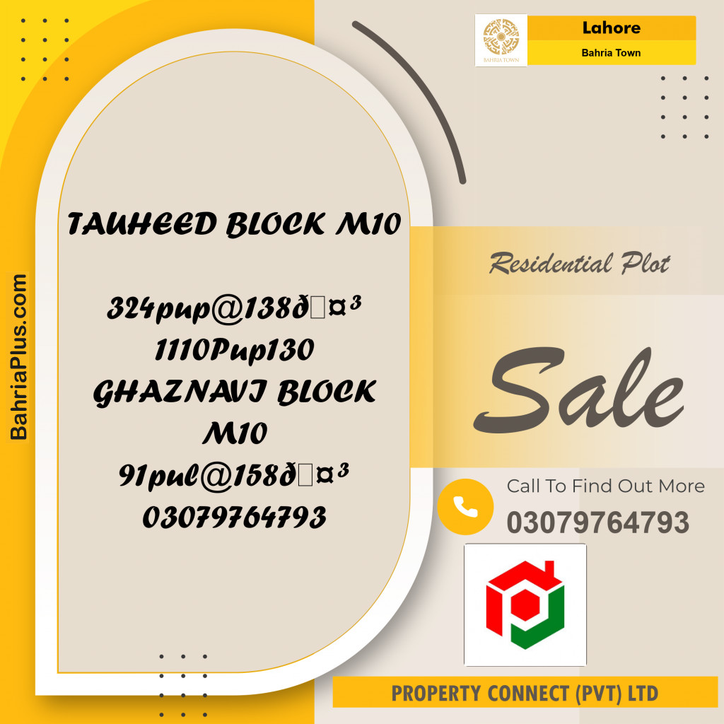 Residential Plot for Sale in Bahria Town, Lahore - (BP-237772)